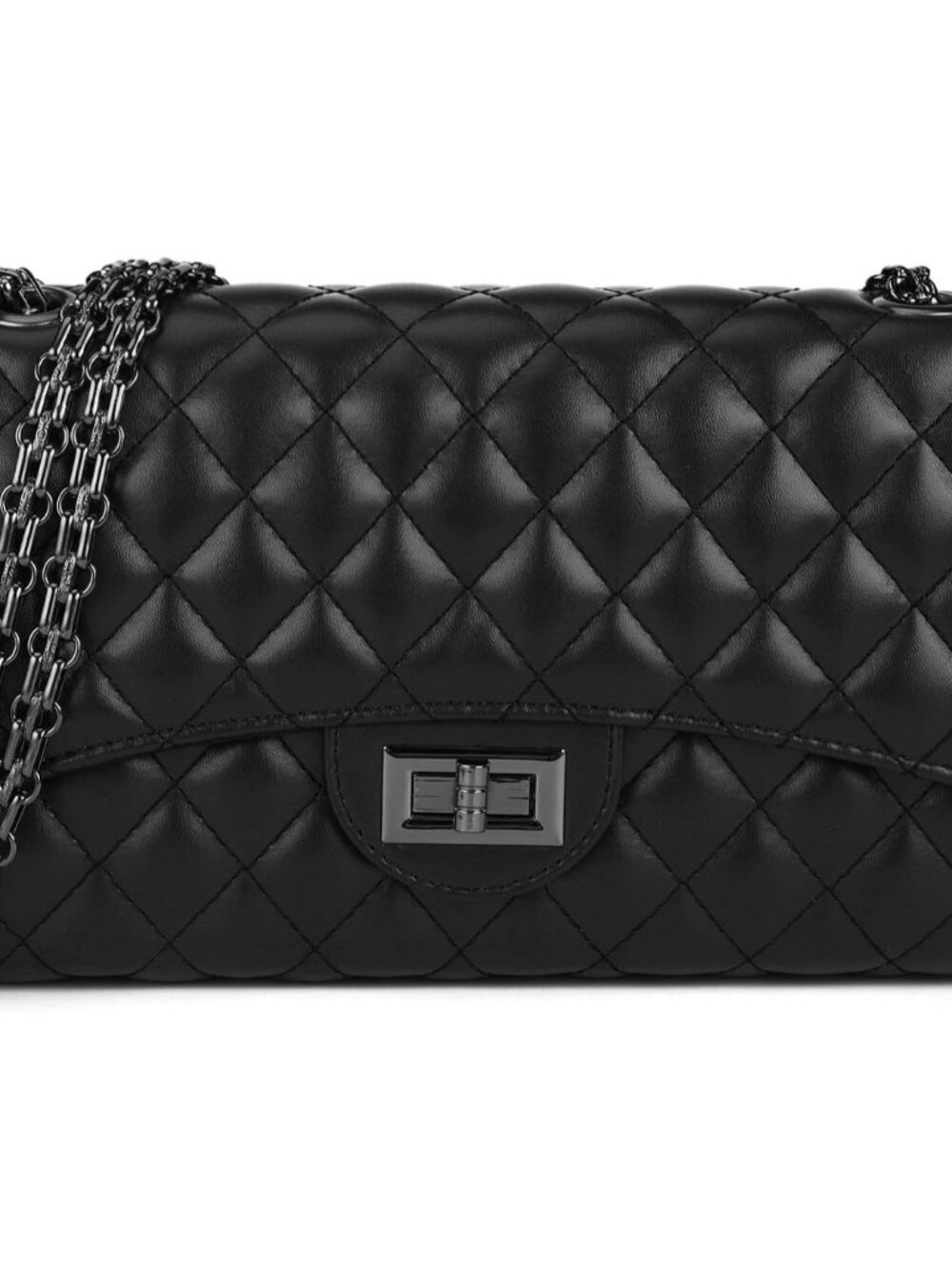 Quilted Crossbody Purse for Women Trendy Ladies Shoulder Bag with Chain Designer